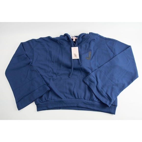 Juicy Couture Blue Glitter French Terry Hoodie L - Picture 5 of 5